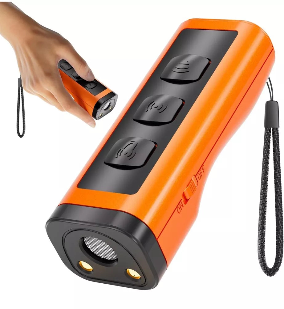 Ultraschall Hundebellkontrollgerät, tragbar, sicher, bis 7,5 m Reichweite, mit Stroboskop & Taschenlampe