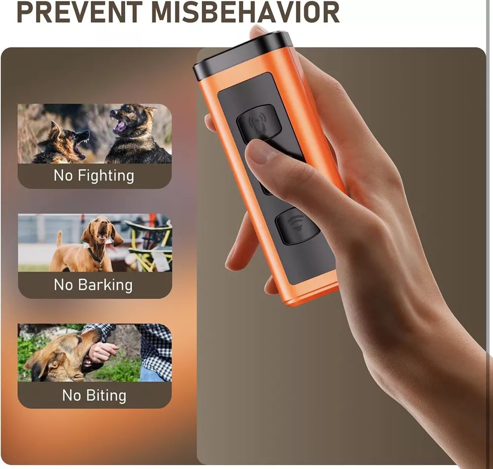 Ultraschall Hundebellkontrollgerät, tragbar, sicher, bis 7,5 m Reichweite, mit Stroboskop & Taschenlampe