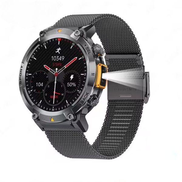 Stoßfeste Smartwatch mit Bluetooth-Anruffunktion, LED, IPX8 wasserdicht, 1,45" TFT-Display & 300 mAh Akku – Für Sport & Outdoor