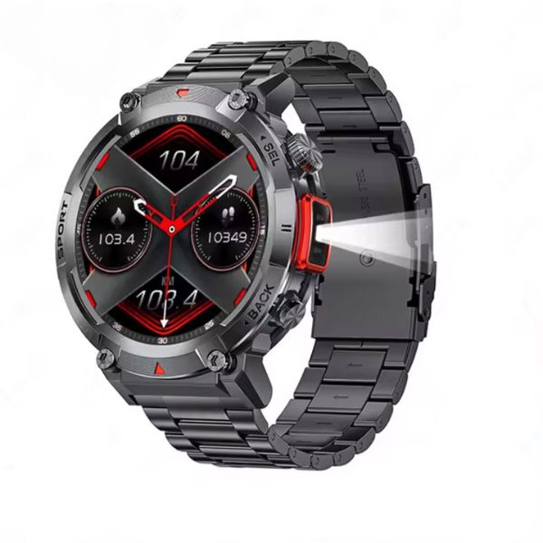 Stoßfeste Smartwatch mit Bluetooth-Anruffunktion, LED, IPX8 wasserdicht, 1,45" TFT-Display & 300 mAh Akku – Für Sport & Outdoor