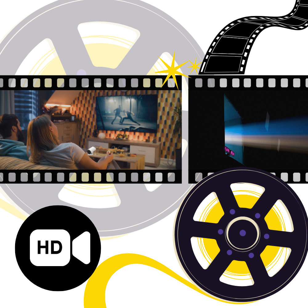 Tragbarer 4K Ultra HD Videoprojektor mit integriertem Lautsprecher und vielseitiger Konnektivität