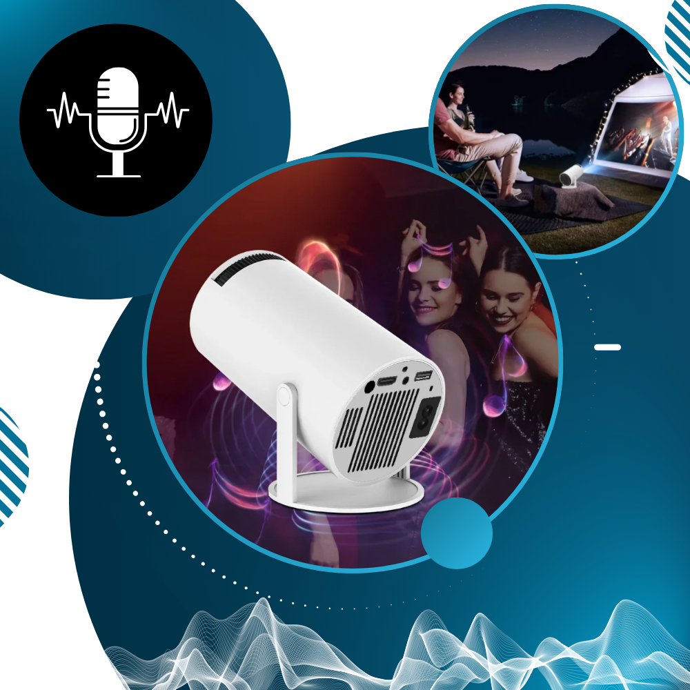 Tragbarer 4K Ultra HD Videoprojektor mit integriertem Lautsprecher und vielseitiger Konnektivität