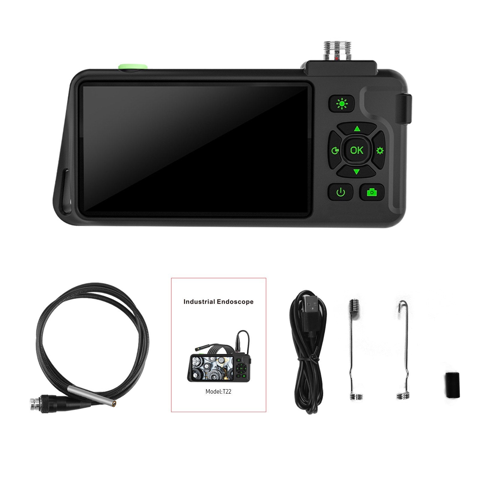 4,5-Zoll IPS Industrie-Endoskop, 1080P HD Borescope Kamera mit 6 LEDs, IP67 wasserdicht, TF-Kartensteckplatz