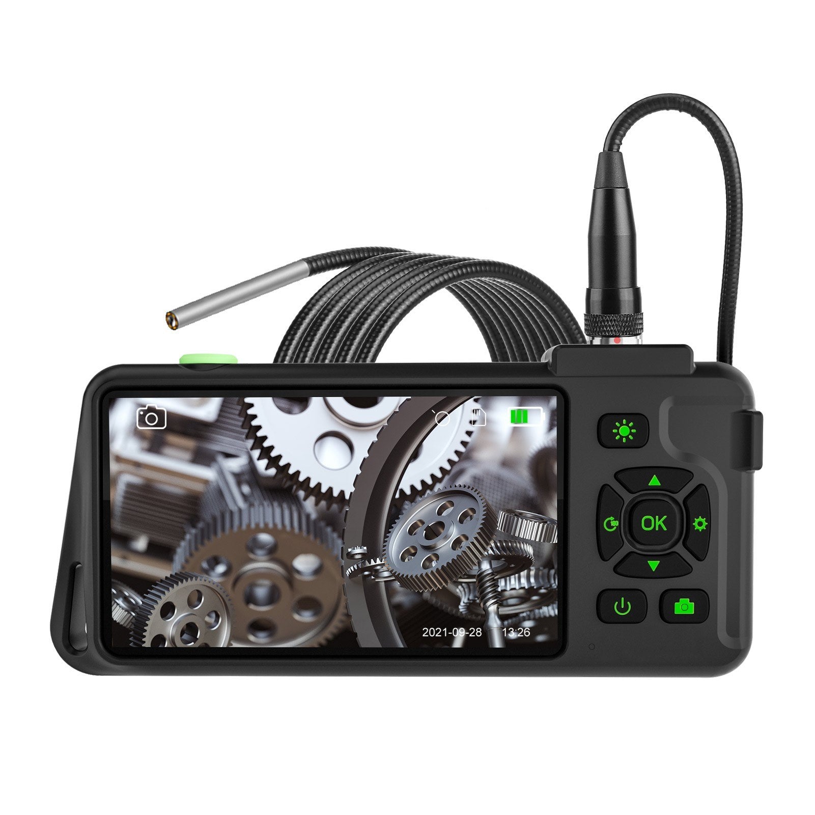 4,5-Zoll IPS Industrie-Endoskop, 1080P HD Borescope Kamera mit 6 LEDs, IP67 wasserdicht, TF-Kartensteckplatz