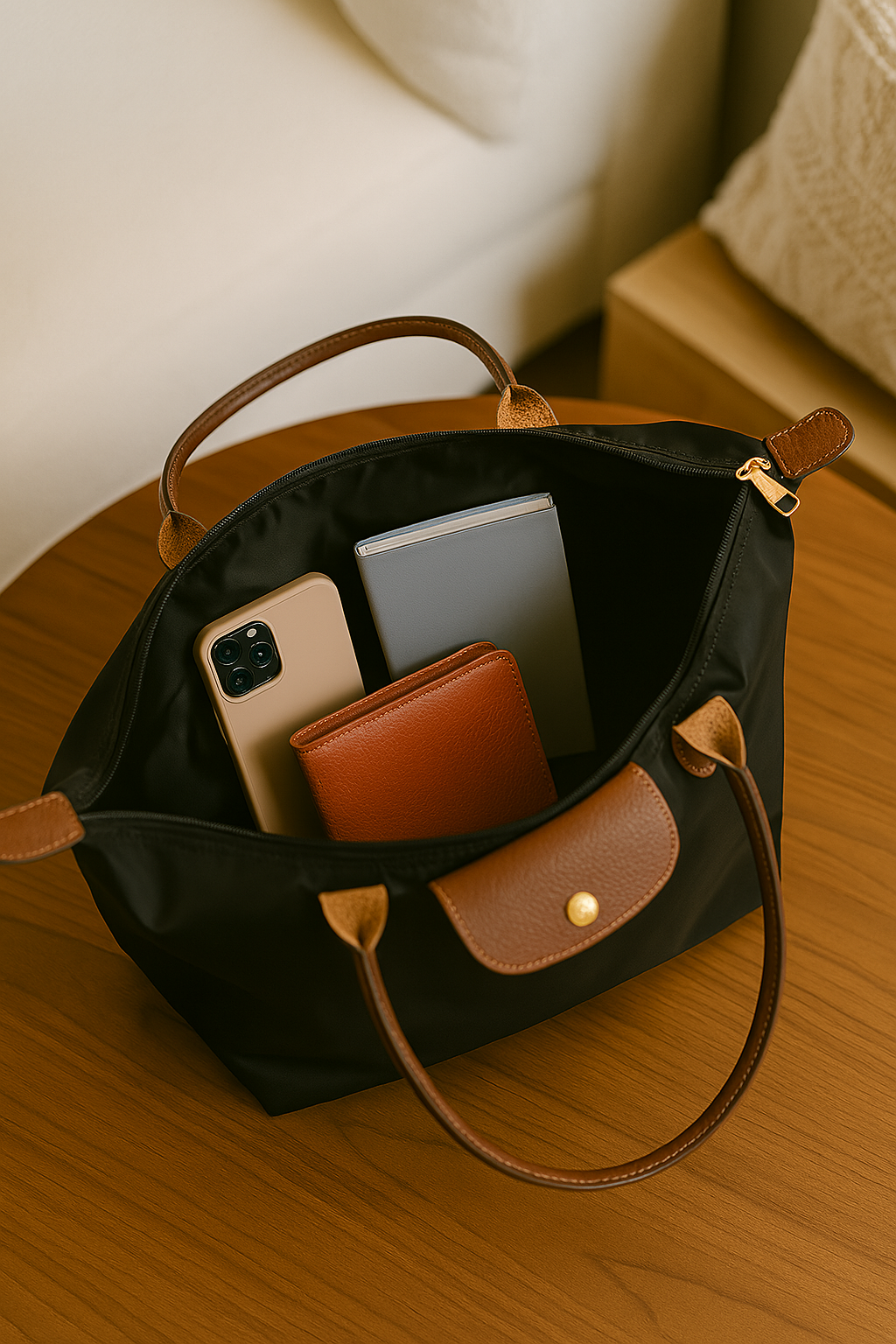 Elegante Faltbare Damentasche mit Reißverschluss