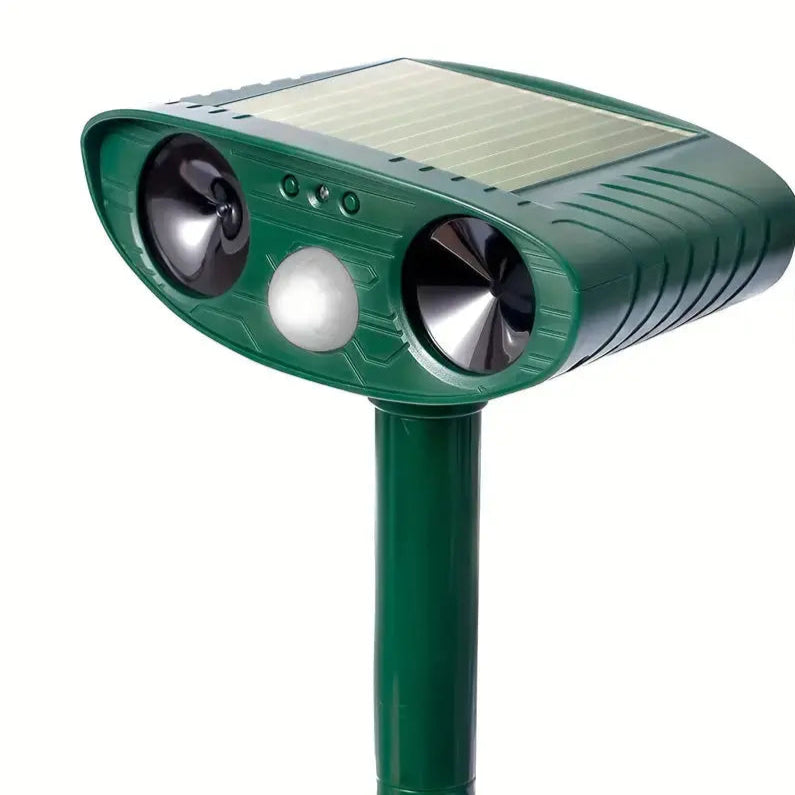 Solarbetriebener Ultraschall-Tiervertreiber LED-Blitzlicht Wetterfest