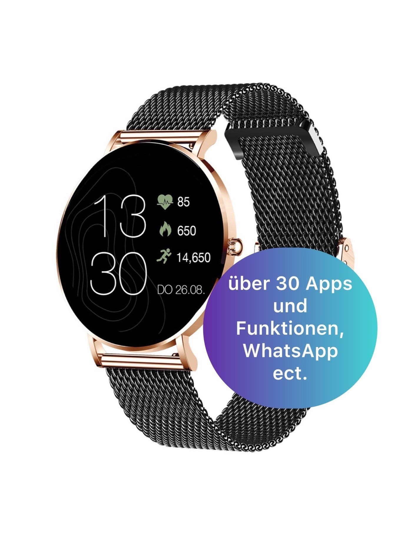 Milennia Smartwatch | Stilvolles Design | AMOLED HD | Gesundheits- & Sportfunktionen