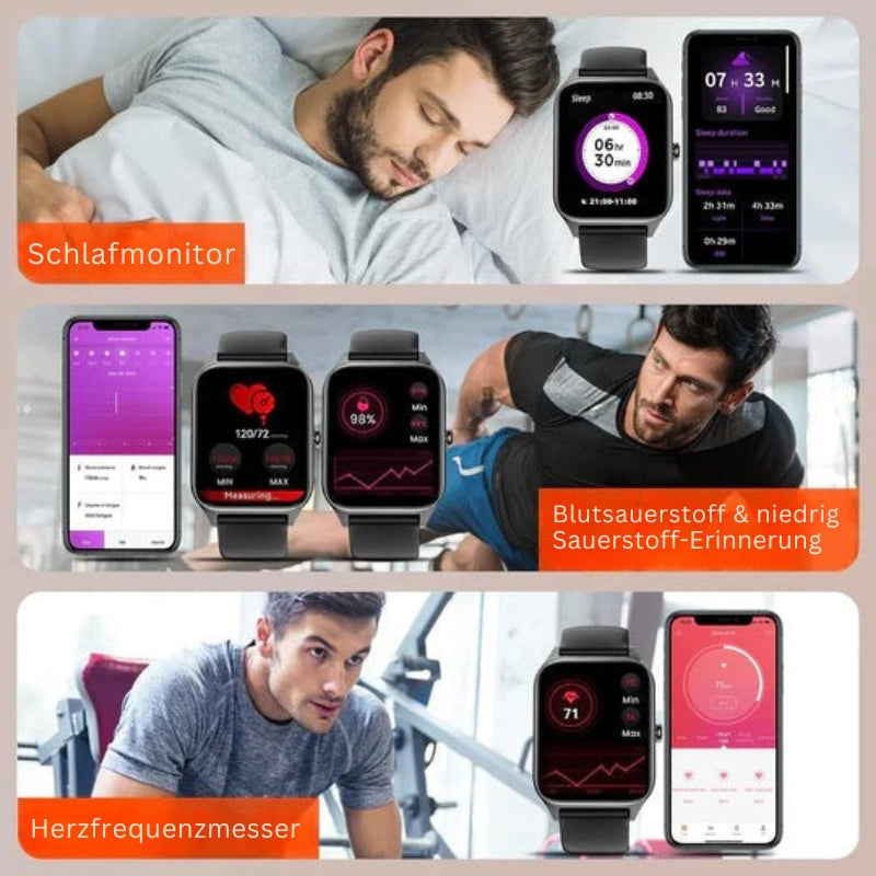Zelara - Smartwatch mit Blutzuckermessung Herzfrequenzmessung und GPS