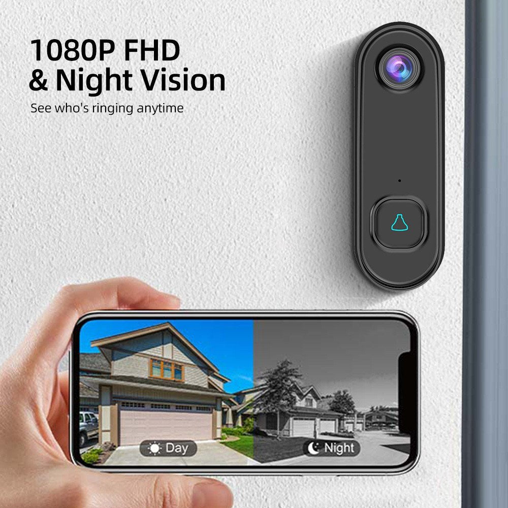 1080P HD Wireless Video-Türglocke mit Zwei-Wege-Audio, PIR-Bewegungserkennung, Nachtsicht, IP55 wetterfest, 2.4GHz WiFi, batteriebetrieben, Tuya-App-Steuerung - intelligente Türglocke Kamera