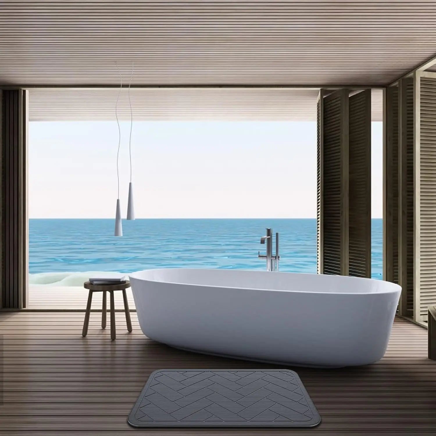 Schnell trocknende Saugfähige Rutschfeste Badematte