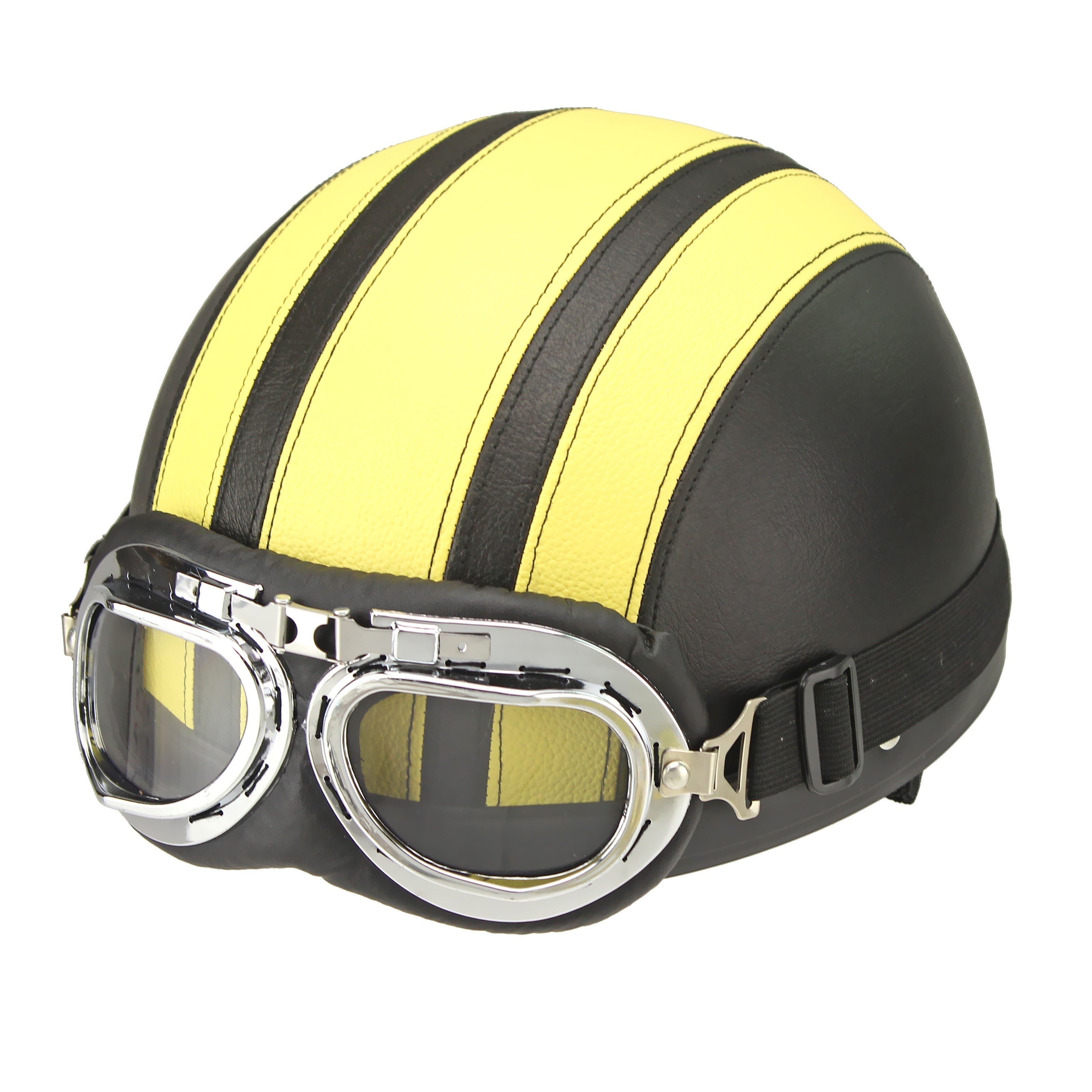 Retro-Halbgesichts-Motorradhelm mit Schutzbrille