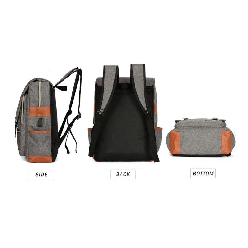 Vintage Laptop Rucksack mit USB – Schulrucksack für Uni, Reisen & Alltag, 15.6 Zoll