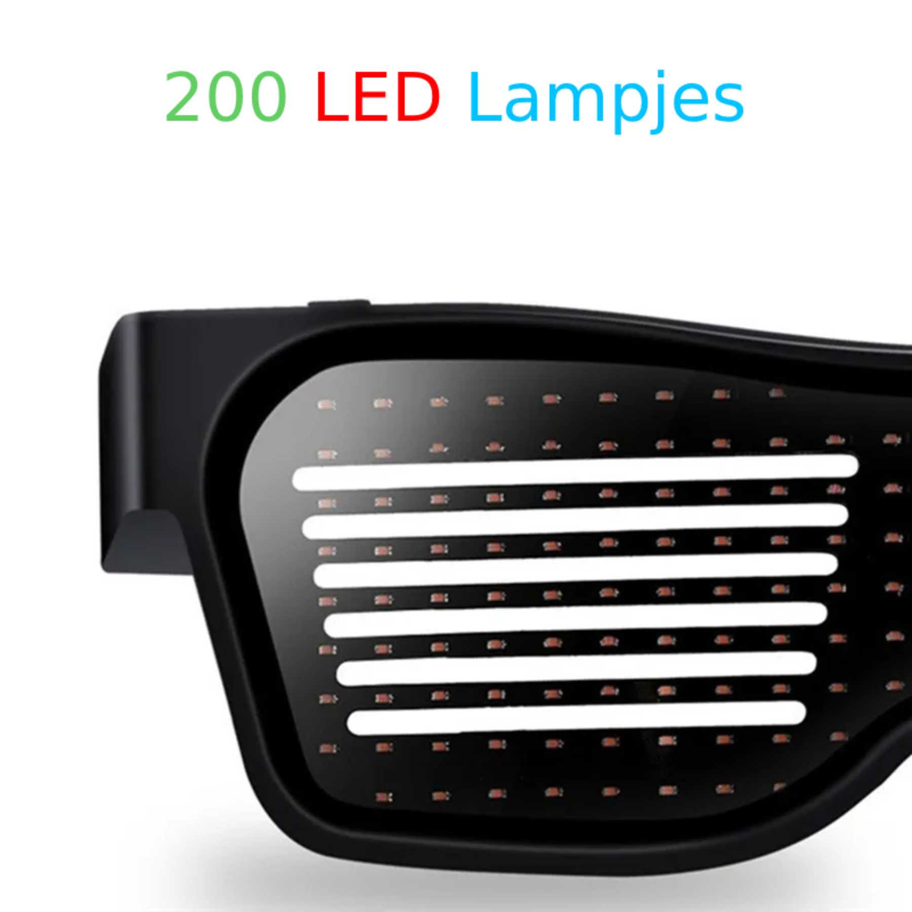 Programmierbare LED-Brille – Verwandeln Sie jede Party in ein Lichtspektakel – App-steuerbar – vollständig anpassbar – ideal für Partys – 32 Animationen, 11 Bilder – lange Akkulaufzeit und wiederaufladbar über USB – komfortabel – langlebig – Schwarz