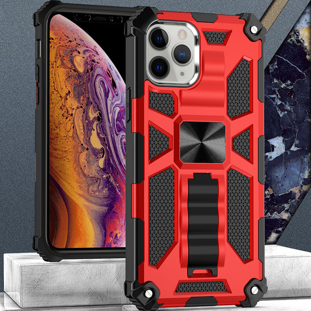 Hochwertige Hybrid-Militärpanzerung iPhone-Hülle MagSafe Case für Apple iPhone 15/14/13/12 Pro Max Plus mit eingebautem Ständer, Tarnung-Cover, Kamera-Rundumschutz und Bildschirmschutz Handyhülle