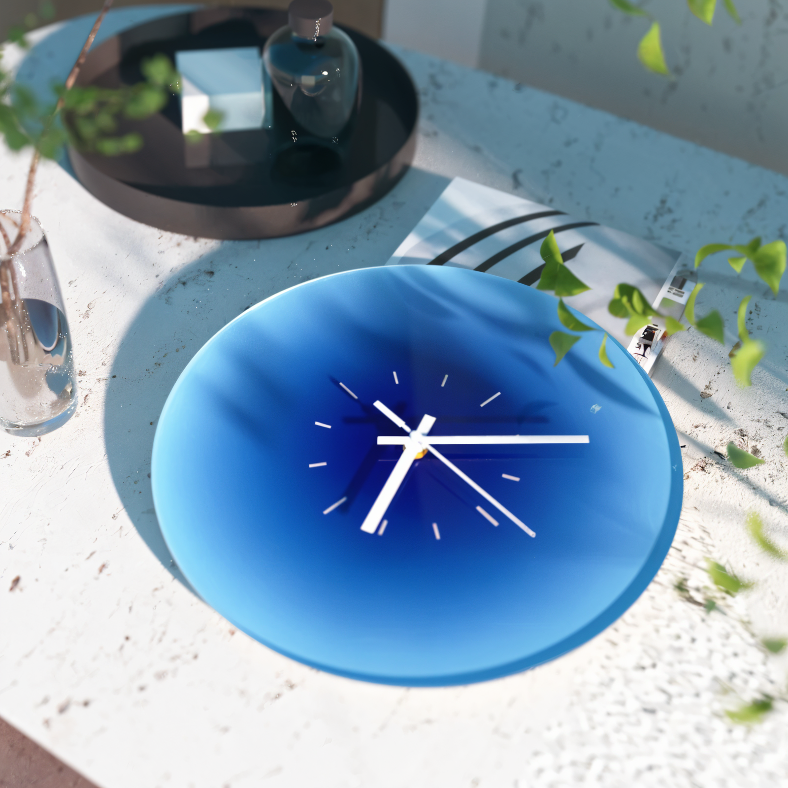 Vibrante Wanduhr Modern mit Leisem Quarzuhrwerk – Runde Glas Uhr in Bunt, 30cm und 35cm