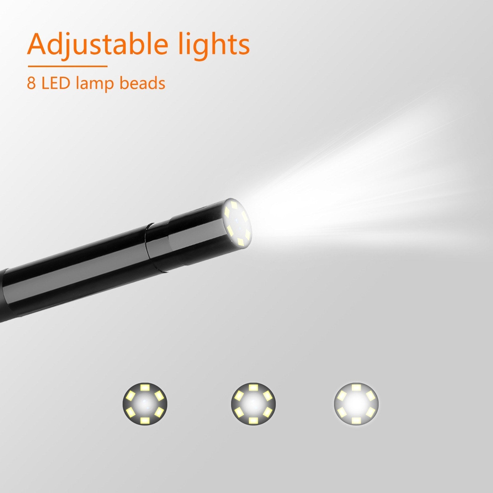 Dual-Kamera-Industriedendoskop mit 8 LED-Leuchten, 1920x1080P/2592x1944P