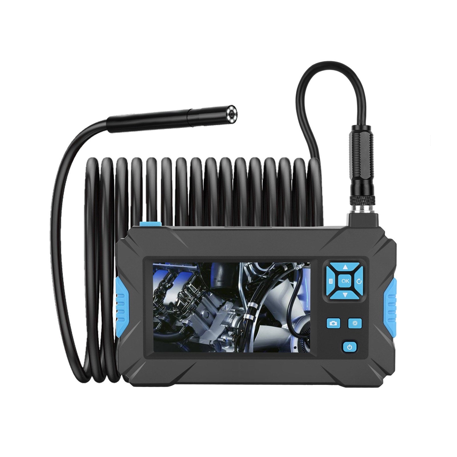 1920*1080P Industrie-Endoskopkamera, 6 LED, IP67 wasserdicht, 4.3 LCD, 5m Hartdraht, 5.5mm Durchmesser