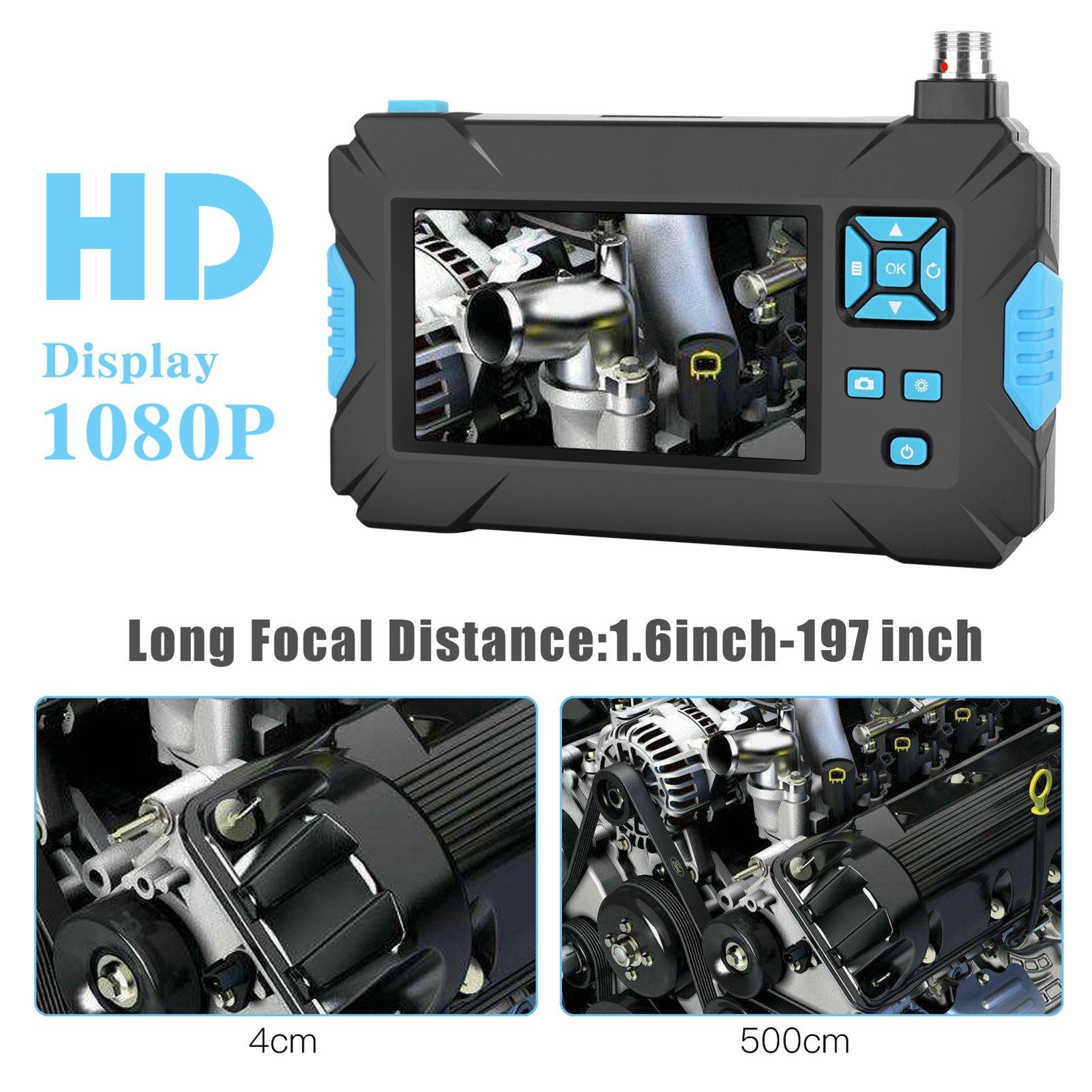 1920*1080P Industrie-Endoskopkamera, 6 LED, IP67 wasserdicht, 4.3 LCD, 5m Hartdraht, 5.5mm Durchmesser