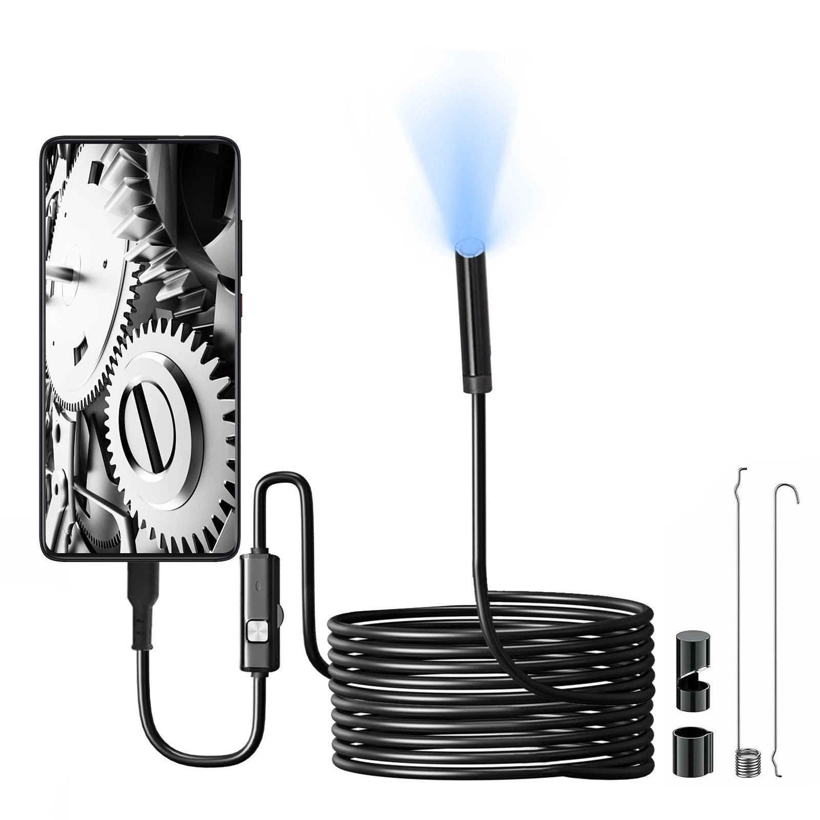 1920P HD Einzelobjektiv-Boreskop mit 8 einstellbaren LED-Lichtern