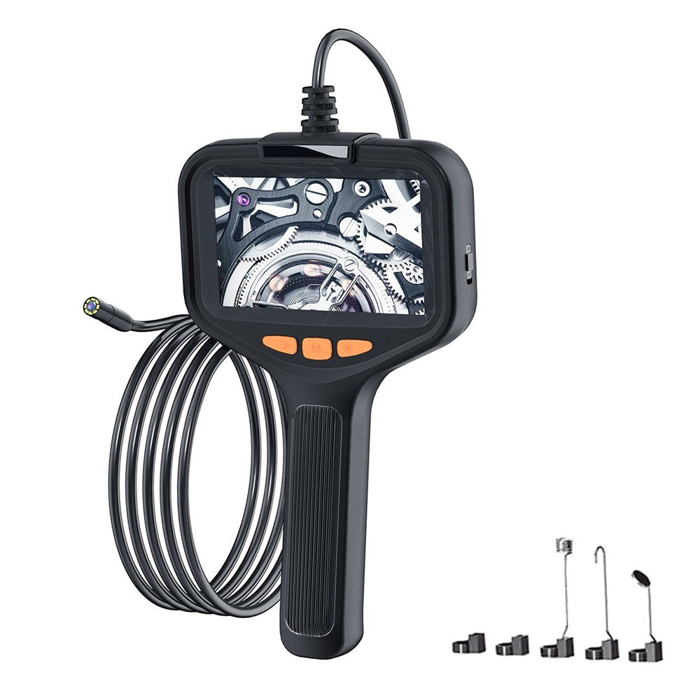 1080P HD Endoskop mit 4,3 Zoll Bildschirm, 8 LED-Lichtern, 5 Meter starres Kabel Inspektionskamera