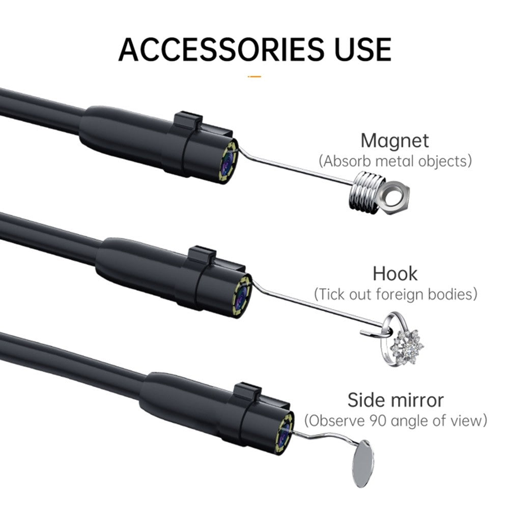 1080P HD Endoskop mit 4,3 Zoll Bildschirm, 8 LED-Lichtern, 5 Meter starres Kabel Inspektionskamera