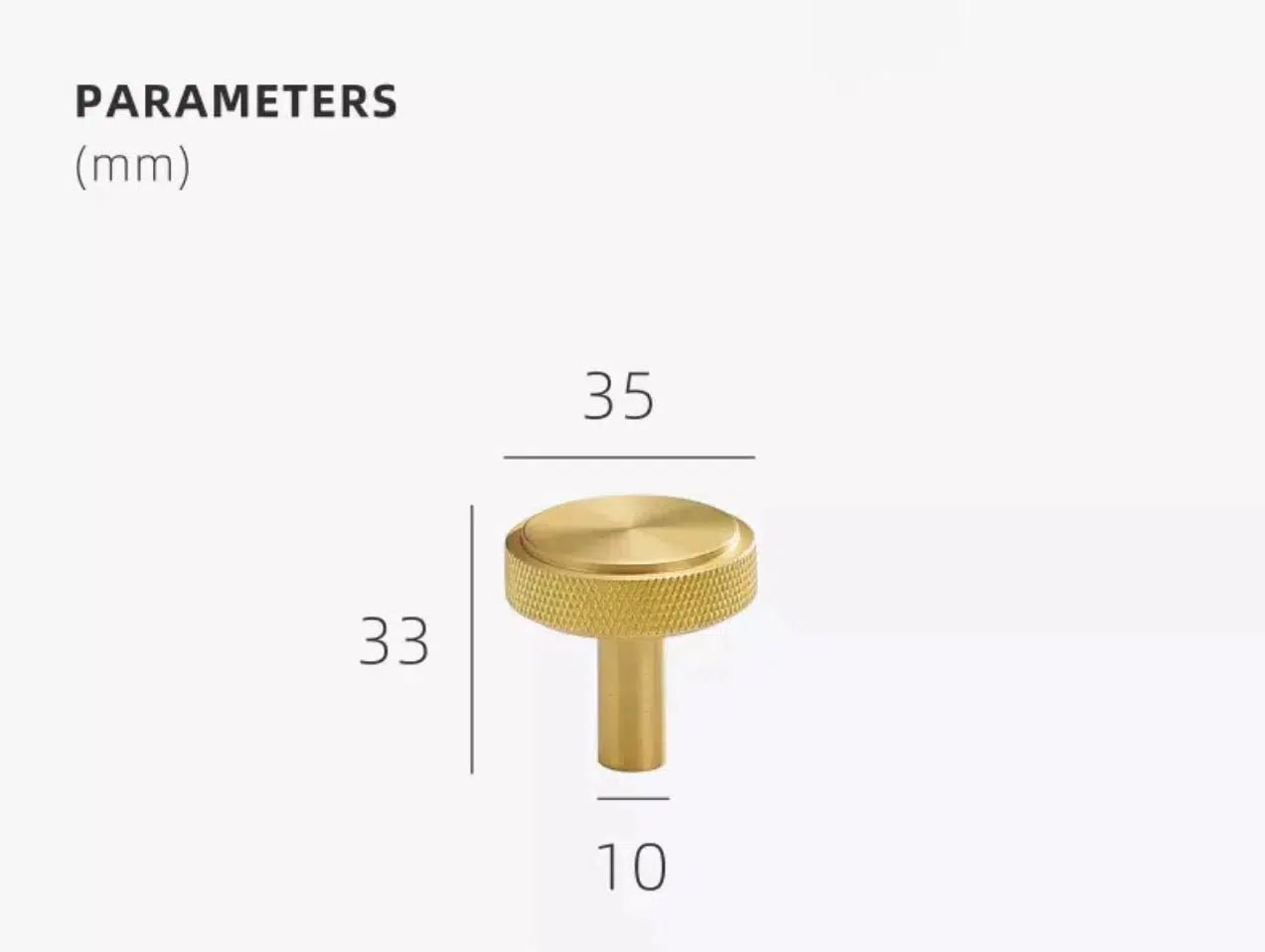 Knurled Tipps | Möbelgriff aus Messing für Küchenschränke