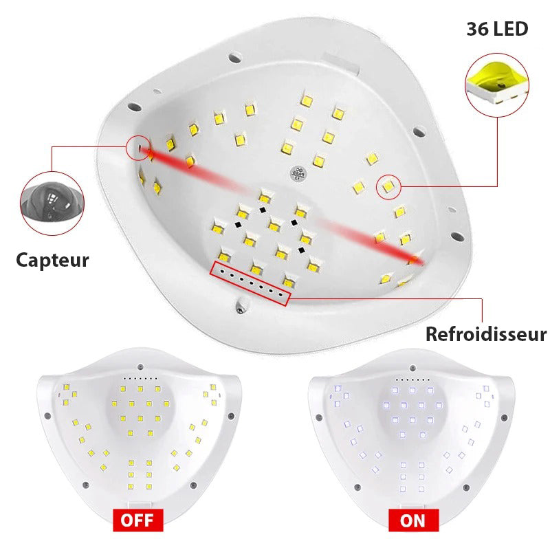 UV-Lampe für Nägel mit 4 Timer und 36 LEDs für schnelles Trocknen