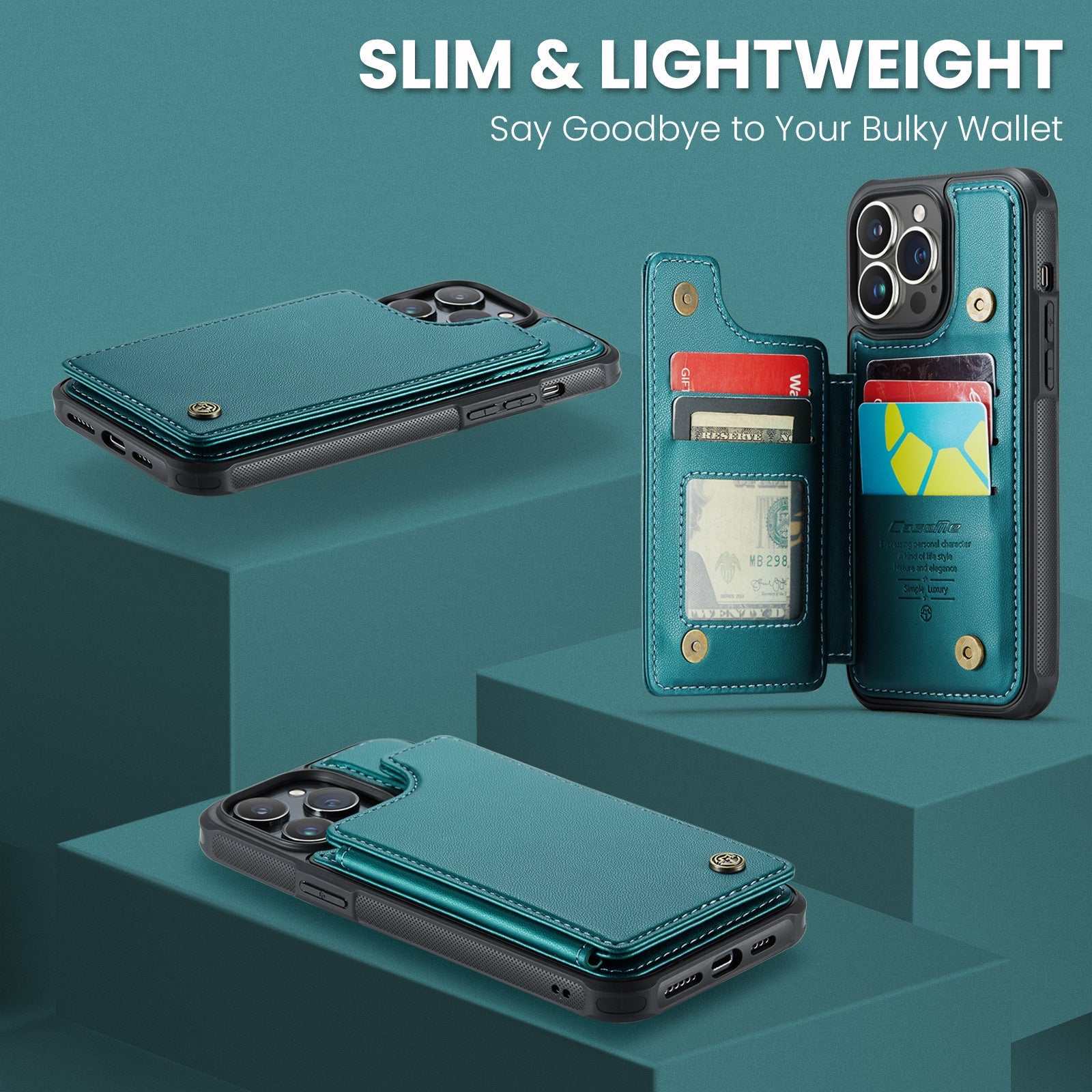 Luxus Leder Brieftasche Karte Telefon Fall Mit Geldbörse Flip Stand Für iPhone