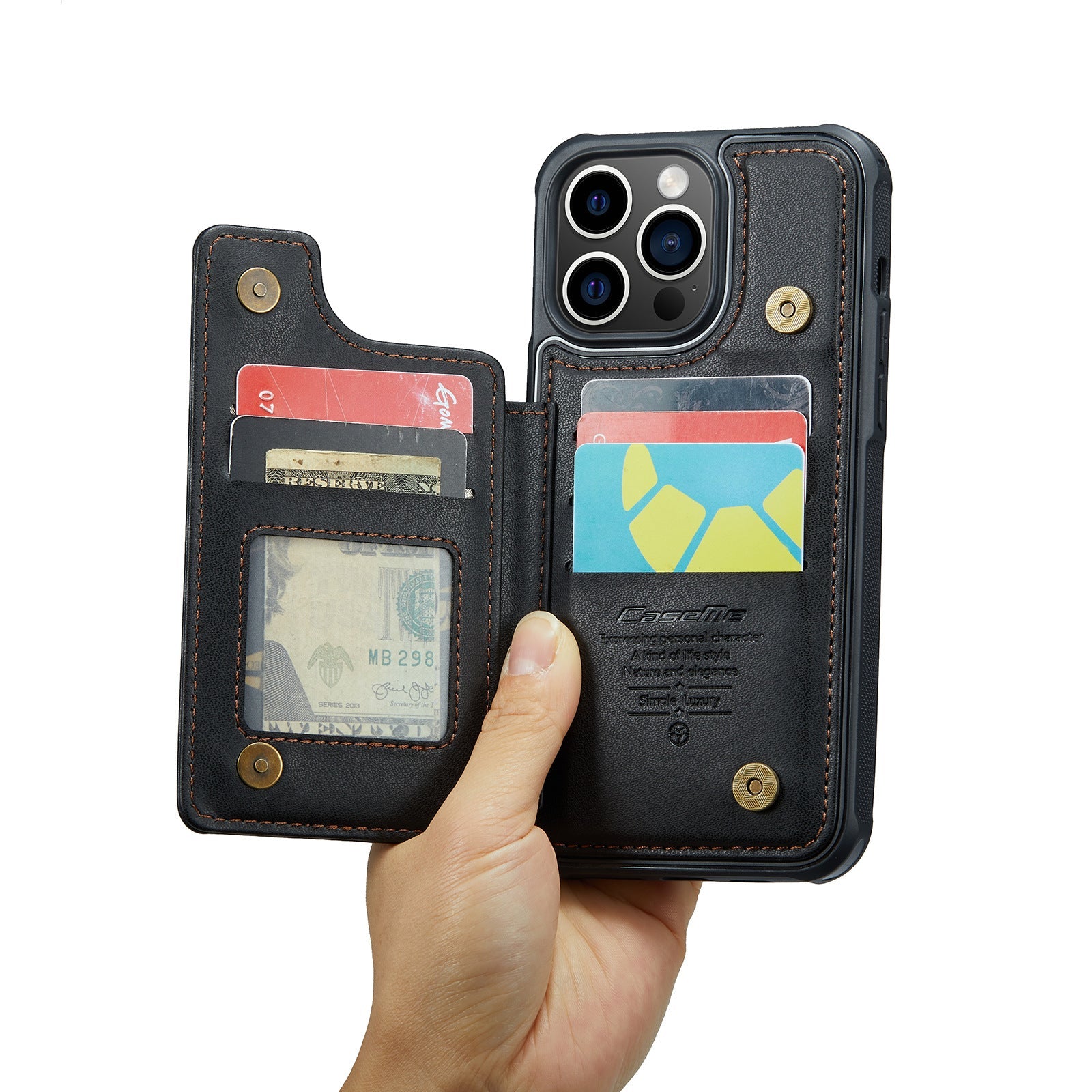 Luxus Leder Brieftasche Karte Telefon Fall Mit Geldbörse Flip Stand Für iPhone