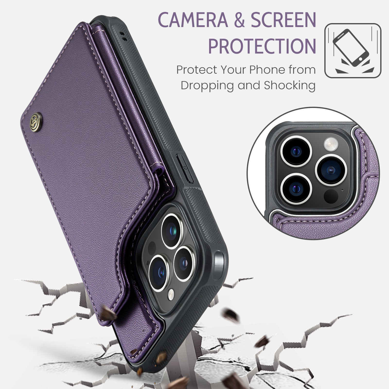 Luxus Leder Brieftasche Karte Telefon Fall Mit Geldbörse Flip Stand Für iPhone