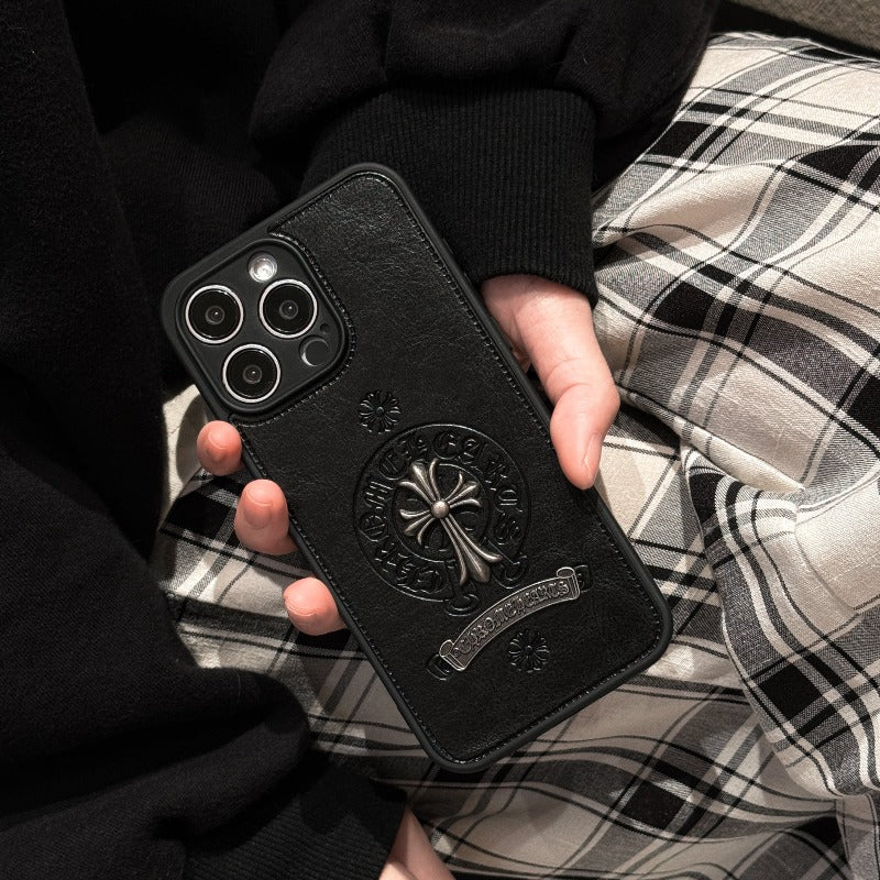Leder Chrome Hearts Handyhülle für iPhone