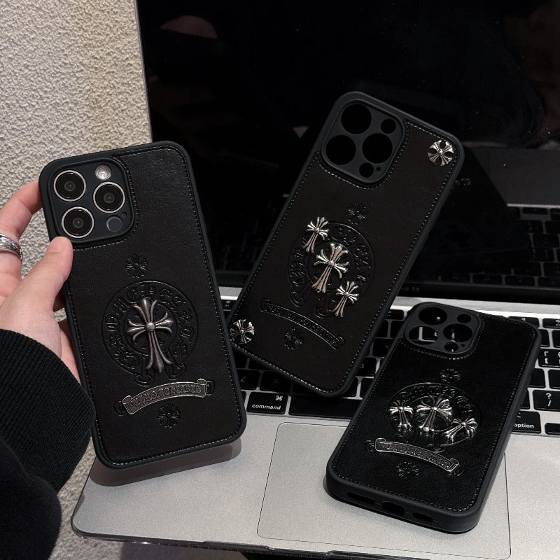 Leder Chrome Hearts Handyhülle für iPhone