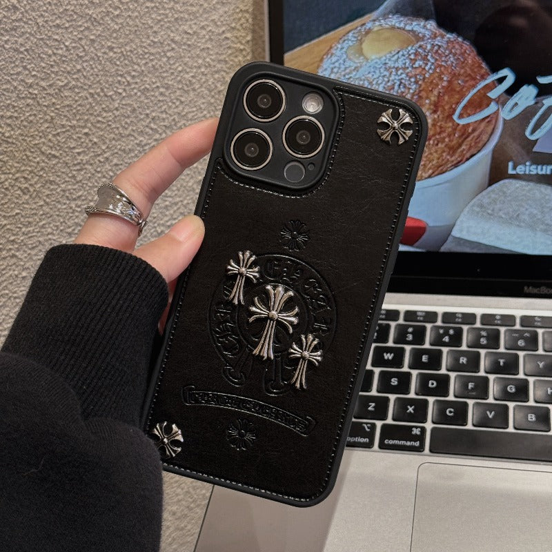 Leder Chrome Hearts Handyhülle für iPhone