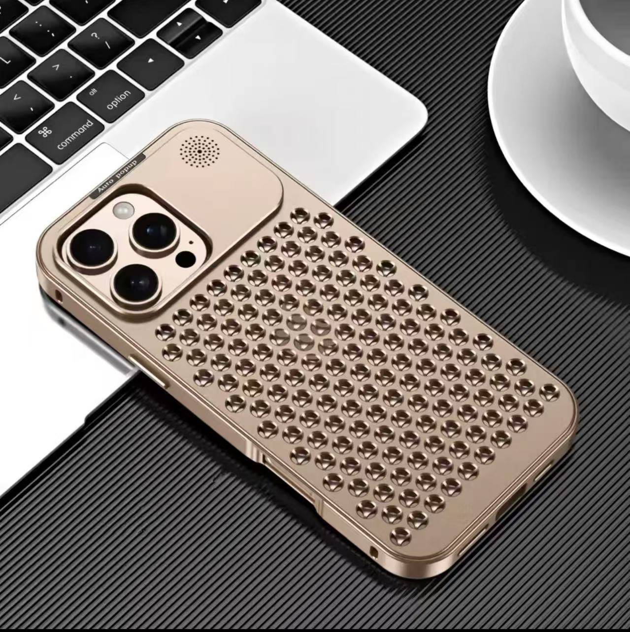 Luxus Aluminium Wärmeableitung Metall Hohl Duft Kühlung Abnehmbares Handyhülle Für IPhone