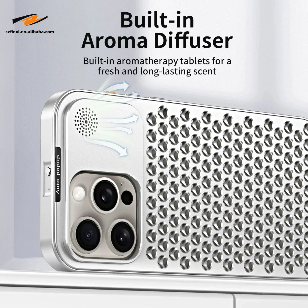 Luxus Aluminium Wärmeableitung Metall Hohl Duft Kühlung Abnehmbares Handyhülle Für IPhone