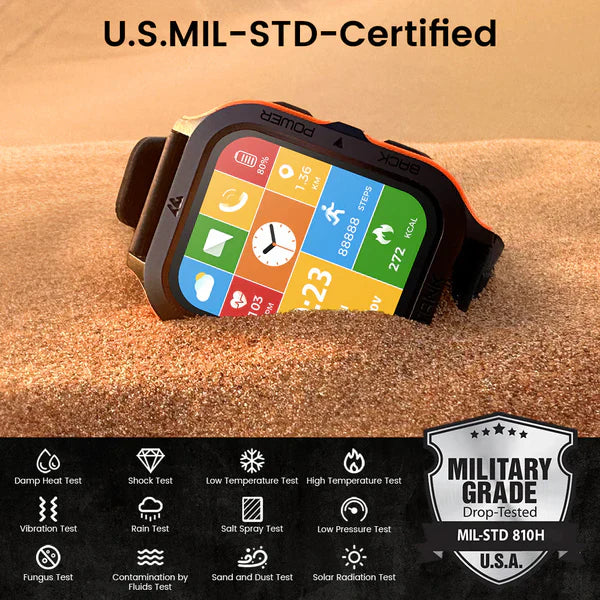 PROTANK S4 - Smartwatch mit Fitness-Tracker, Herzfrequenzmonitor, GPS und wasserdichtem Design für Sport und Alltag