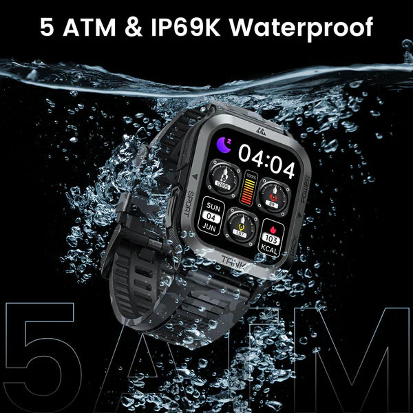 PROTANK S4 - Smartwatch mit Fitness-Tracker, Herzfrequenzmonitor, GPS und wasserdichtem Design für Sport und Alltag