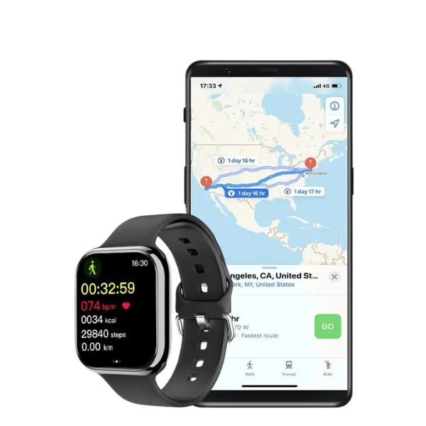 Motion GPS Smartwatch - Gesundheitsüberwachung Fitnessuhr mit Silikonarmband