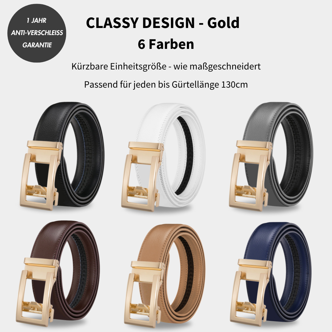 MAJESTICE BELT™ | Automatik-Ledergürtel mit Easy-Click-Verschluss | 1+1 GRATIS