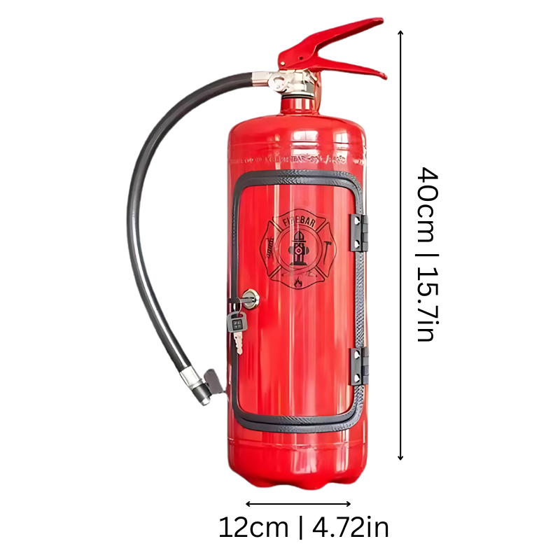 Handgefertigter Feuerlöscher Mini Bar | Einzigartiges Industriedesign & Perfekt für Hausbars oder ausgefallene Geschenke