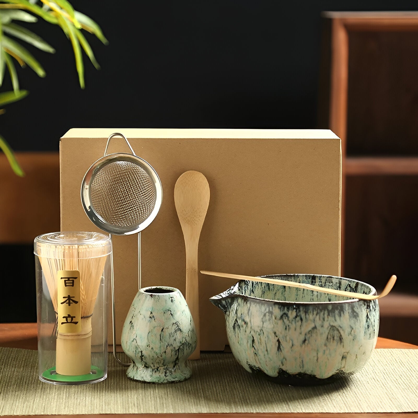 Matcha Teeset | Japanisches Teeservice 6-teilig für Teezubereitung