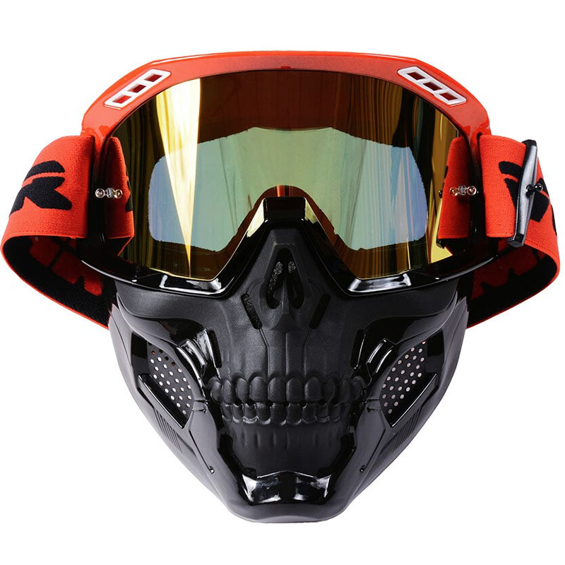 Motorradbrille mit Abnehmbarer Gesichtsmaske