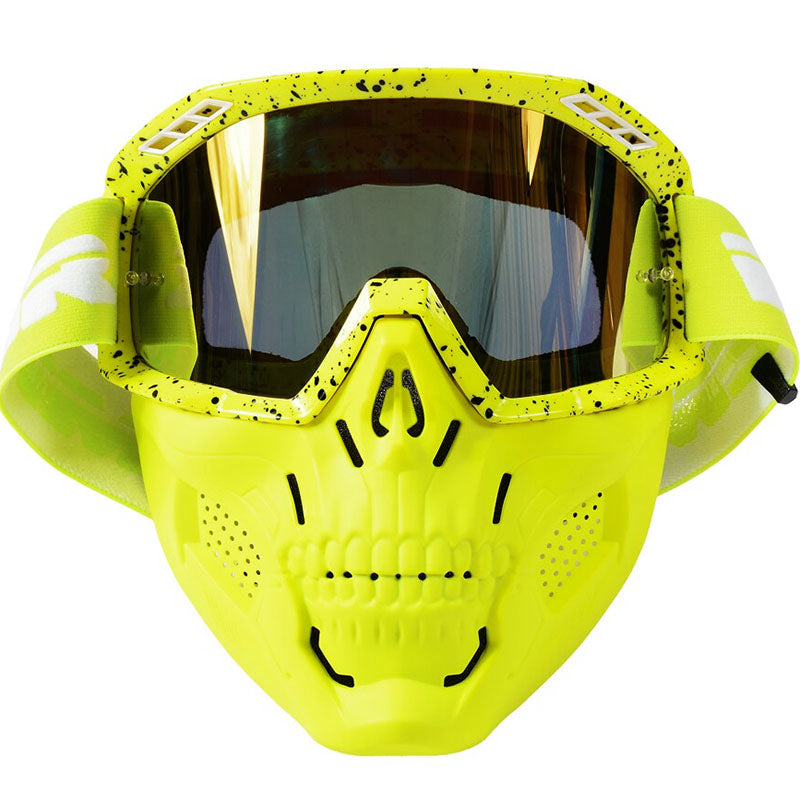 Motorradbrille mit Abnehmbarer Gesichtsmaske