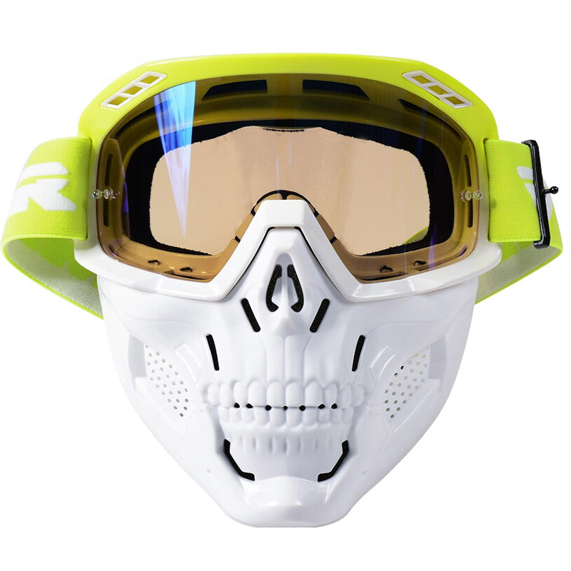 Motorradbrille mit Abnehmbarer Gesichtsmaske