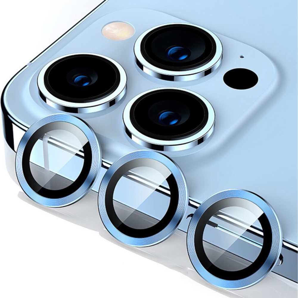 Kameraobjektiv Metallring Schutzglas für Apple iPhone | Hochwertiger langlebiger Objektivschutz gegen Kratzer und Staub