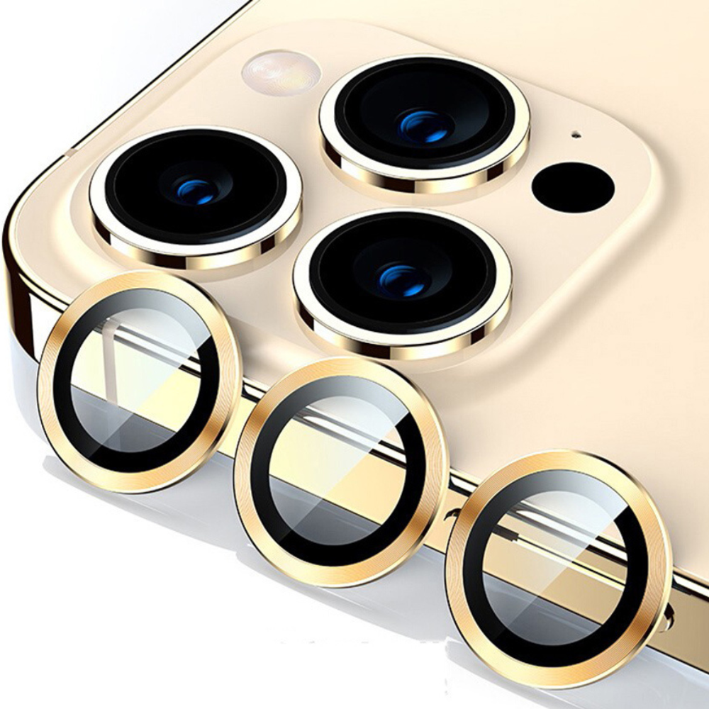 Kameraobjektiv Metallring Schutzglas für Apple iPhone | Hochwertiger langlebiger Objektivschutz gegen Kratzer und Staub