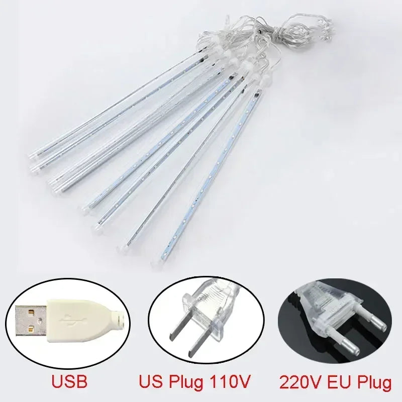 Meteorregen LED Lichterkette | Weihnachtsbeleuchtung Außen