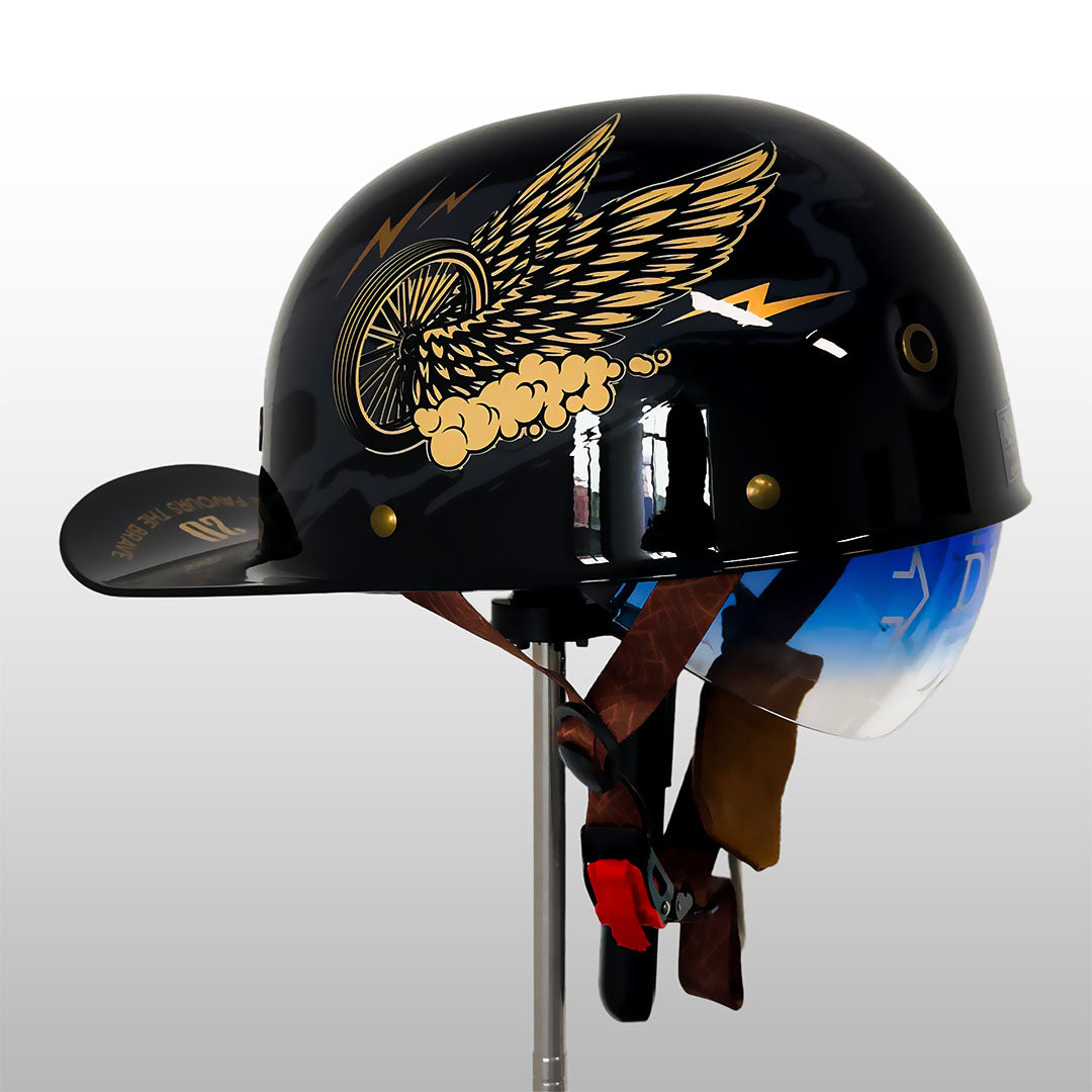 Motorrad-Halbhelm im Retro-Baseballkappen-Stil
