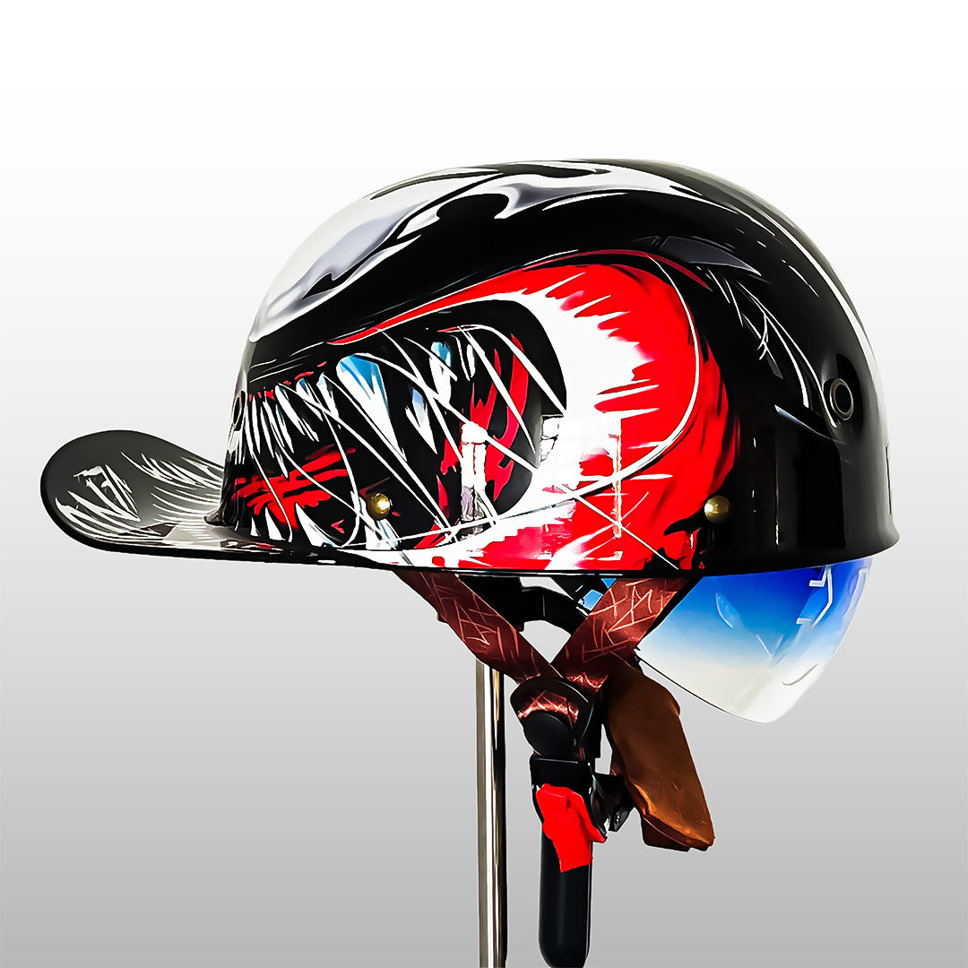 Motorrad-Halbhelm im Retro-Baseballkappen-Stil