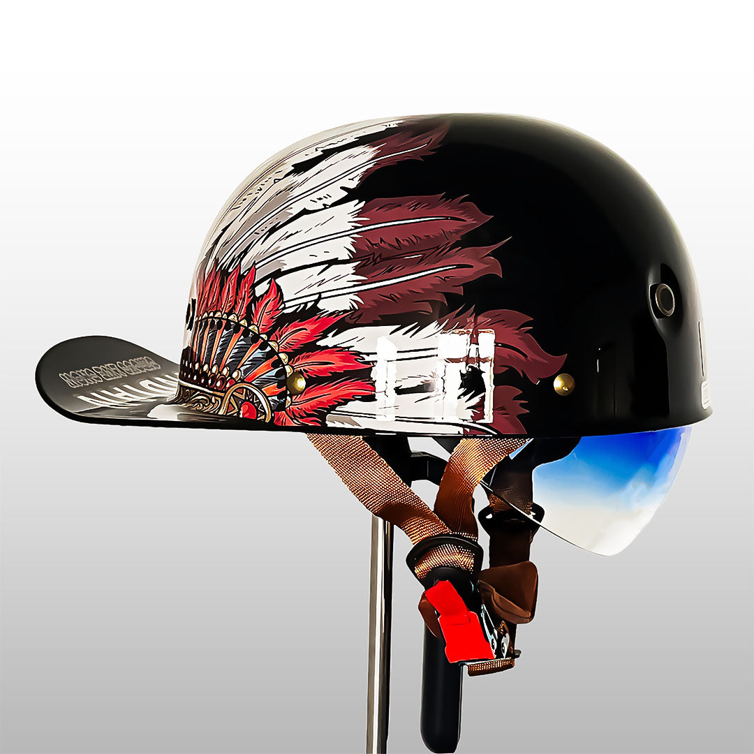 Motorrad-Halbhelm im Retro-Baseballkappen-Stil